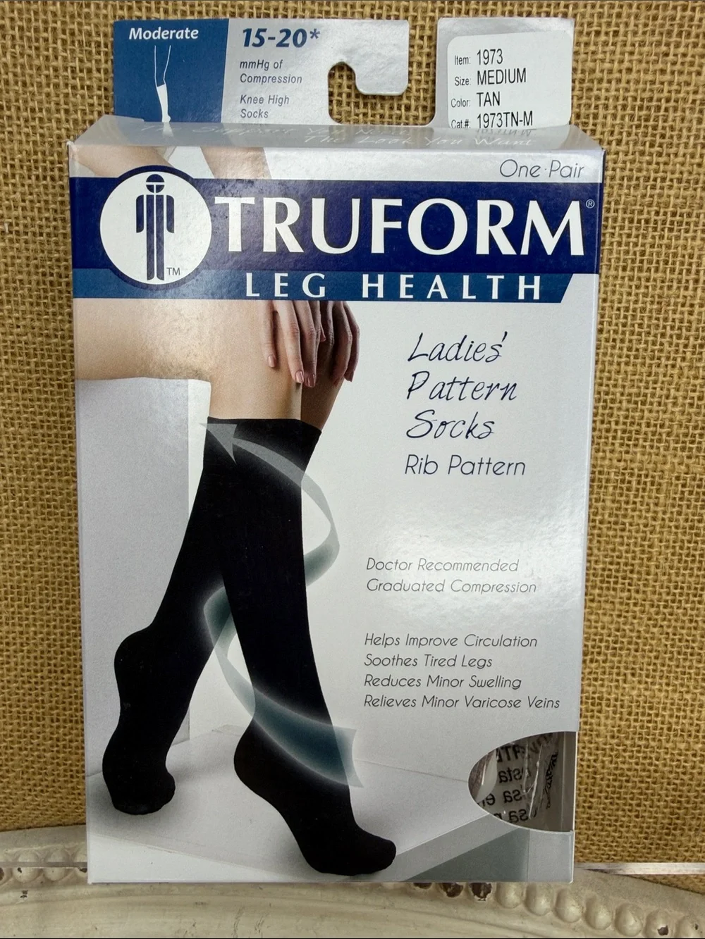 Truform Ladies' Pattern Knee High Socks – Tan